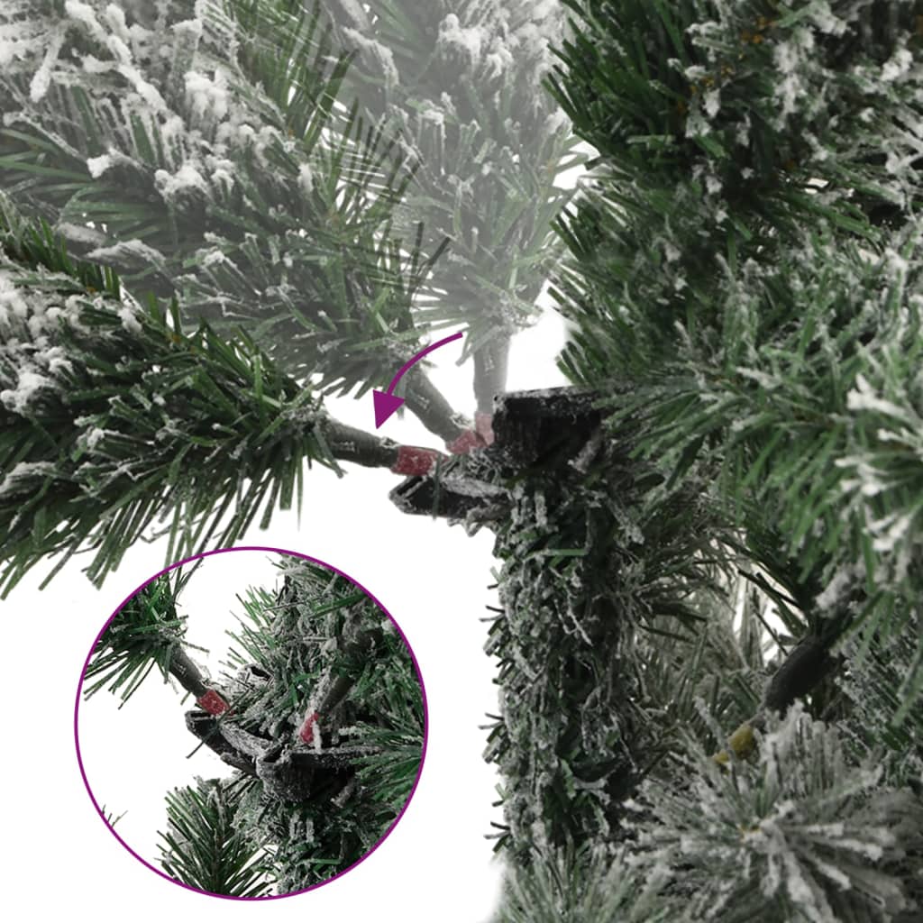 Vidaxx sapin de Noël artificiel avec charnières et neige 210 cm