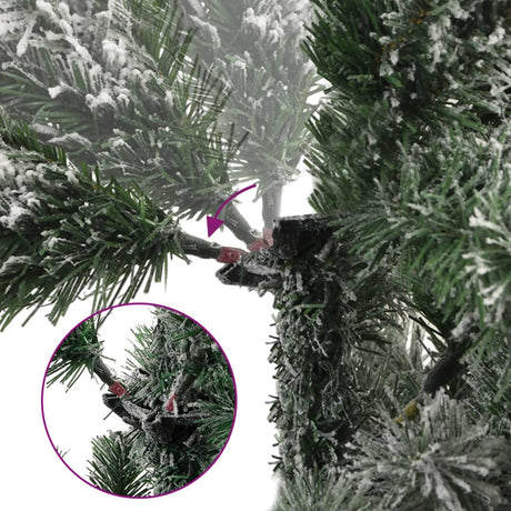 Vidaxx sapin de Noël artificiel avec charnières et neige 210 cm