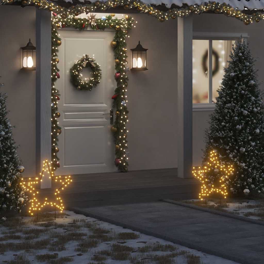 VidaXL Étoile lumineuse de Noël avec piquets de terre 80 LED 60 cm