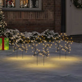 VidaXL lumières de Noël étoile 3 pcs avec piquets de terre 50 LED 29 cm
