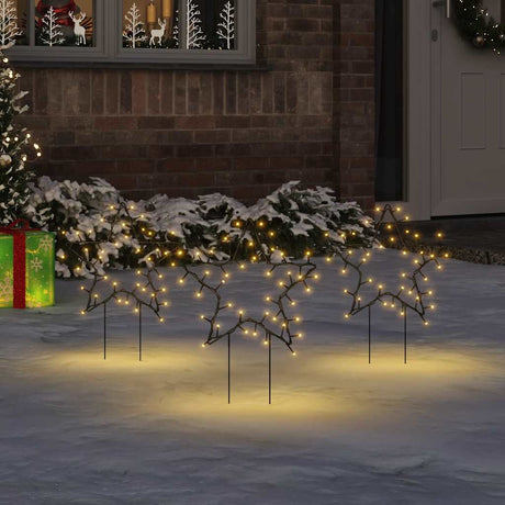 VidaXL lumières de Noël étoile 3 pcs avec piquets de terre 50 LED 29 cm