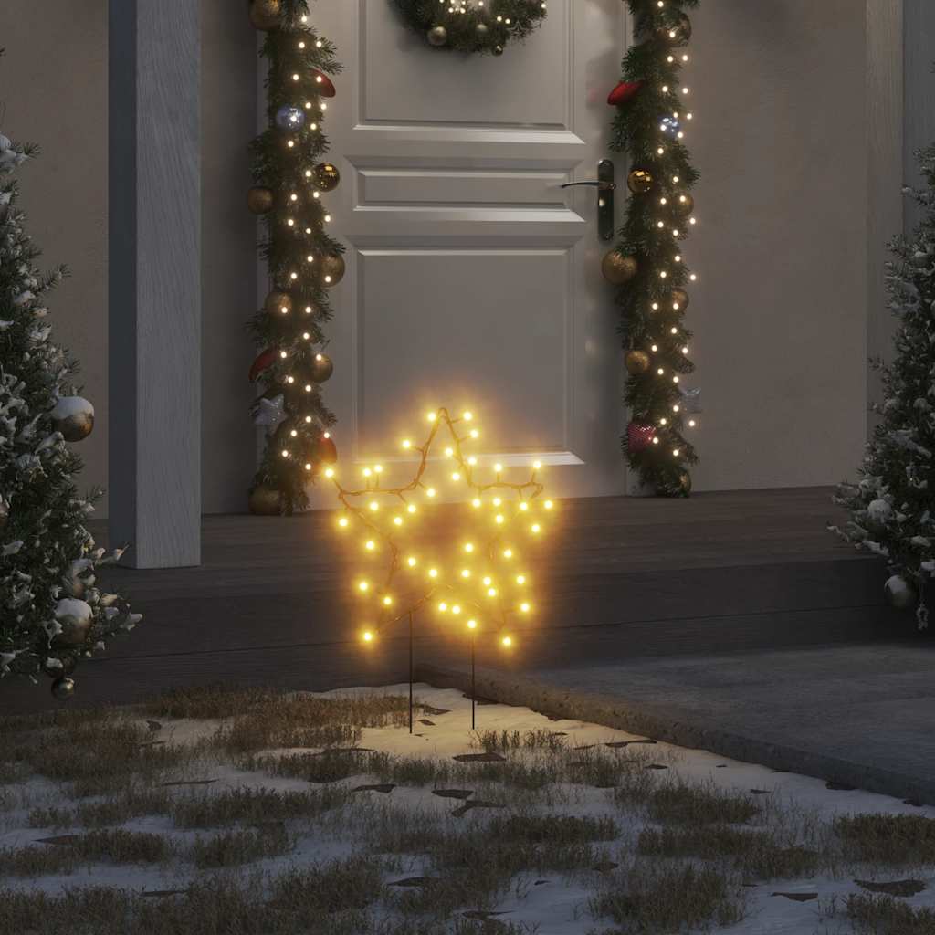 Vidaxl Christmas Lights Star 3 St with Ground Pins 50 LEDs 29 cm