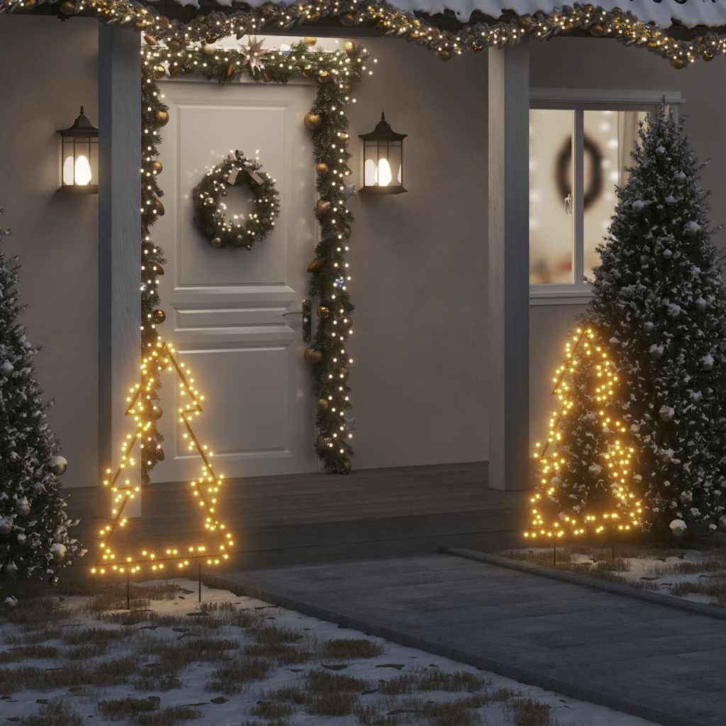 VidaXL lumières de Noël sapin de Noël avec piquets de terre 115 LED 90 cm