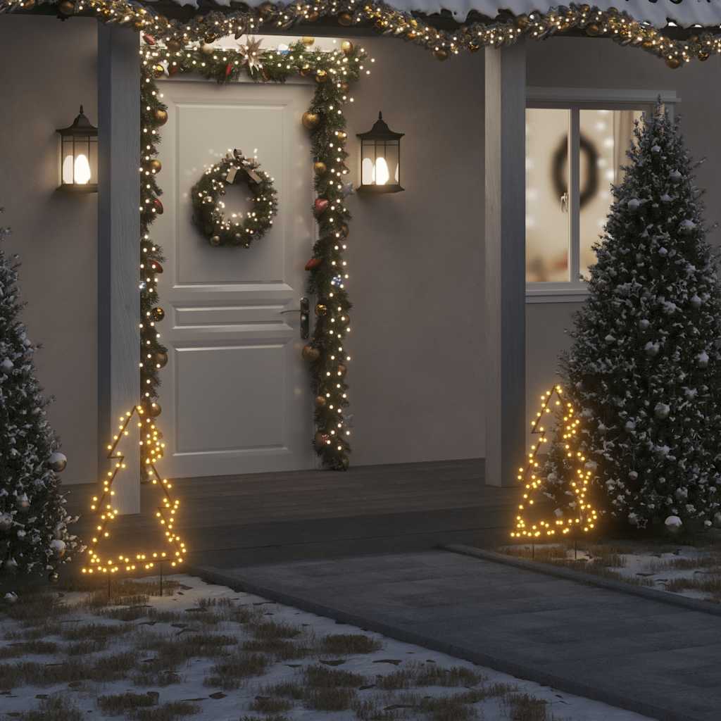 VidaXL lumières de Noël sapin de Noël avec piquets de terre 80 LED 60 cm