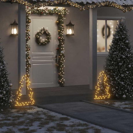 VidaXL lumières de Noël sapin de Noël avec piquets de terre 80 LED 60 cm
