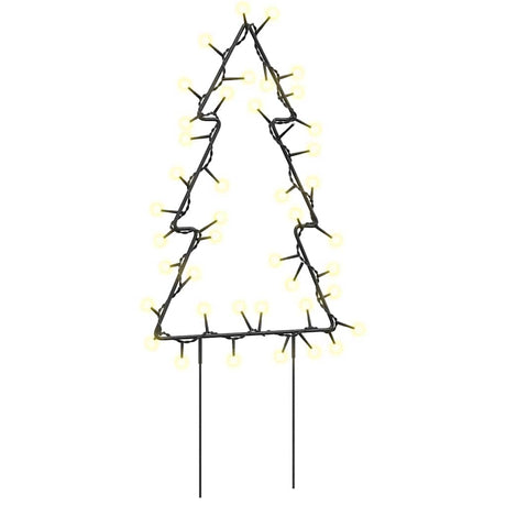 VidaXL lumières de Noël sapin de Noël 3 pcs avec piquets de terre 50 LED 30 cm
