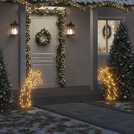 VidaXL lumières de Noël météore avec piquets de terre 115 LED 89 cm