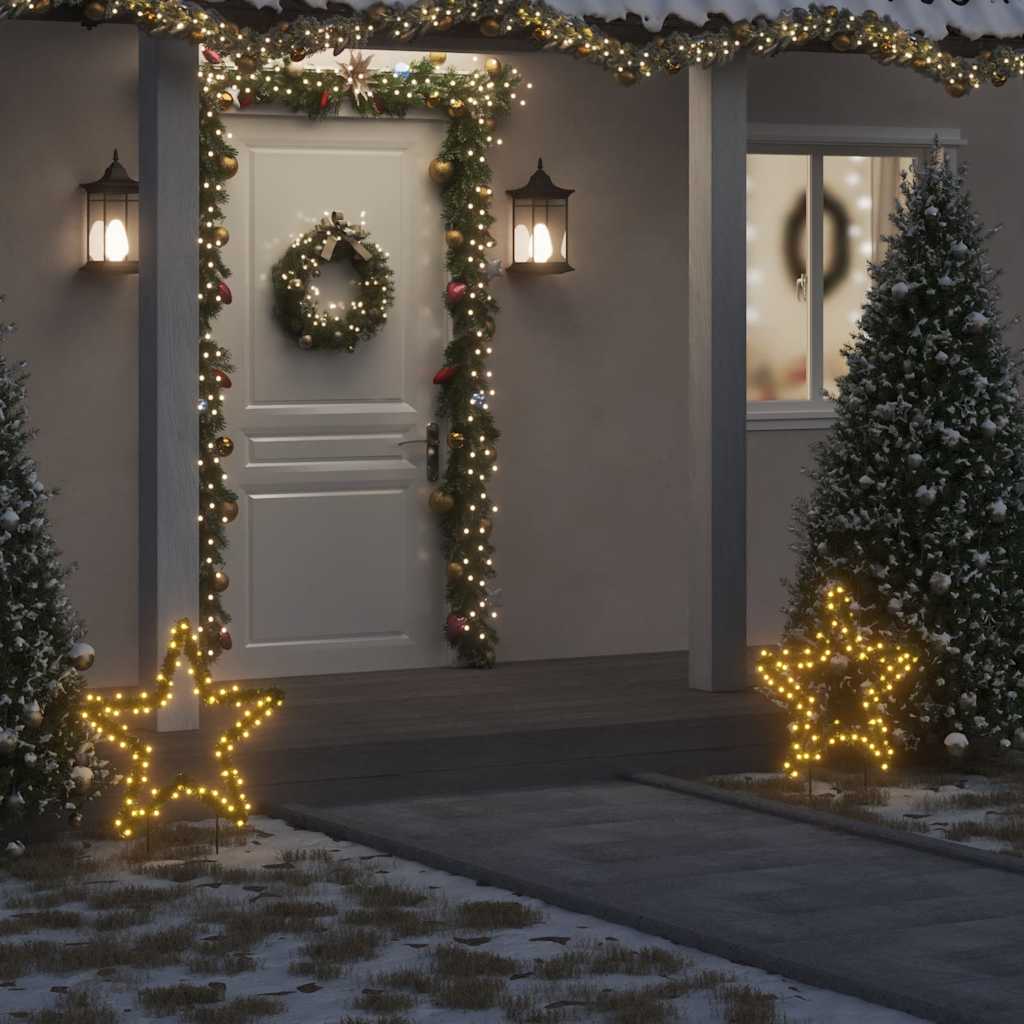 VidaXL Étoile lumineuse de Noël avec piquets de terre 80 LED 60 cm