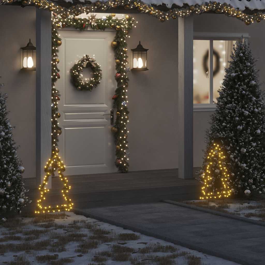 VidaXL lumières de Noël sapin de Noël avec piquets de terre 80 LED 60 cm