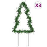 VidaXL lumières de Noël sapin de Noël 3 pcs avec piquets de terre 50 LED 30 cm