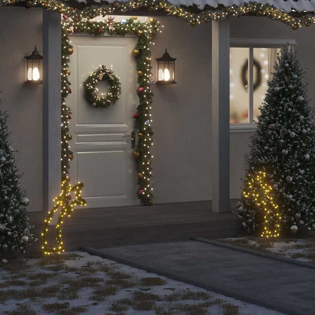 VidaXL lumières de Noël météore avec piquets de terre 80 LED 62 cm