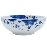 VidaXL Évier à poser rond Φ41x14 cm céramique blanc et bleu