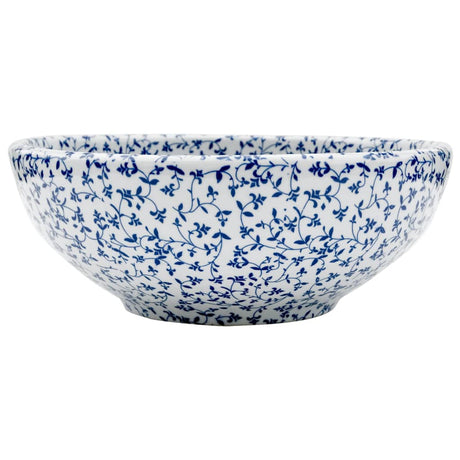 VidaXL Évier à poser rond Φ41x14 cm céramique blanc et bleu