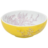 Vidaxx évier à poser rond φ41x14 cm en céramique blanc et jaune