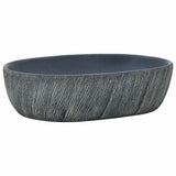 VidaXL Évier à poser ovale 47x33x13 cm en céramique noir et gris