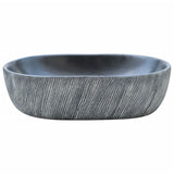 VidaXL Évier à poser ovale 47x33x13 cm en céramique noir et gris