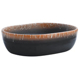 Vidaxx évier à poser ovale 47x33x13 cm céramique noir et orange