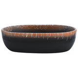 Vidaxx évier à poser ovale 47x33x13 cm céramique noir et orange