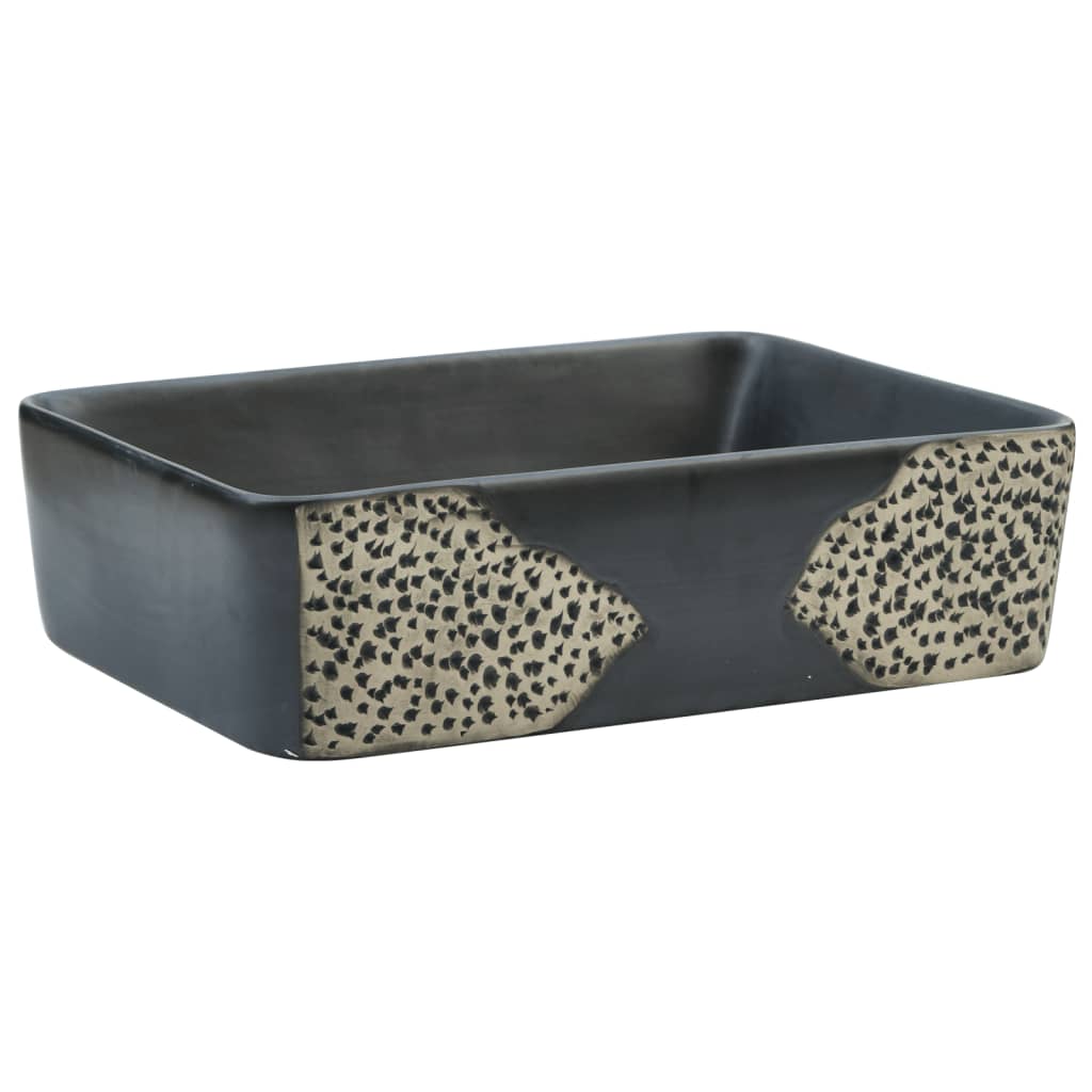 Vidaxx évier à poser rectangulaire 46x35,5x13 cm céramique noir
