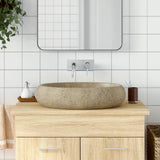 Vidaxl opzetwasbak ovaal 59x40x15 cm keramiek zandkleurig