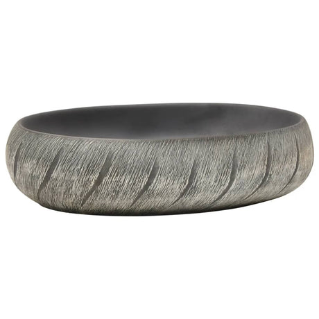 Vidaxx lavabo à poser ovale 59x40x15 cm céramique noir et gris
