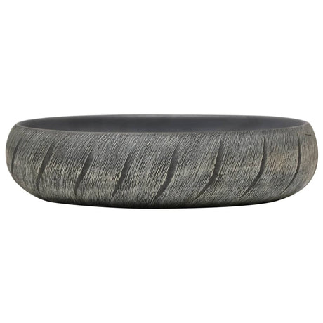 Vidaxx lavabo à poser ovale 59x40x15 cm céramique noir et gris
