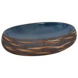 Vidaxx évier à poser ovale 59x40x15 cm céramique marron et bleu