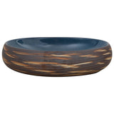 Vidaxx évier à poser ovale 59x40x15 cm céramique marron et bleu