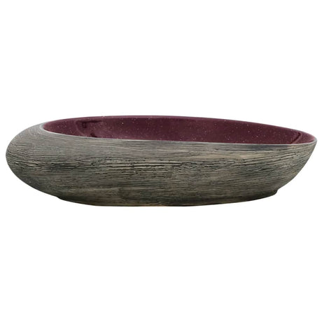 Vidaxx lavabo à poser ovale 59x40x14 cm céramique violet et gris