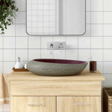 Vidaxx lavabo à poser ovale 59x40x14 cm céramique violet et gris