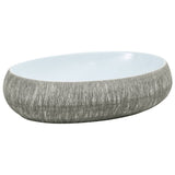 Vidaxx lavabo à poser ovale 59x40x15 cm céramique gris et bleu