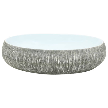 Vidaxx lavabo à poser ovale 59x40x15 cm céramique gris et bleu