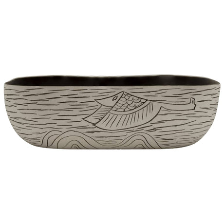 Vidaxx évier à poser rectangulaire 48x37,5x13,5 cm céramique gris et noir