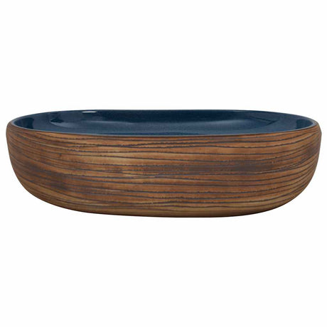 Vidaxx évier à poser ovale 59x40x14 cm céramique marron et bleu