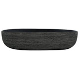 VidaXL Évier à poser ovale 59x40x14 cm céramique gris et noir