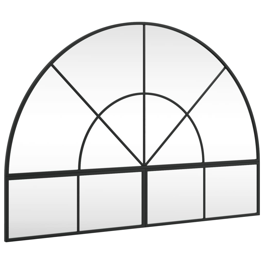 VidaXL Miroir mural arche 100x70 cm fer noir