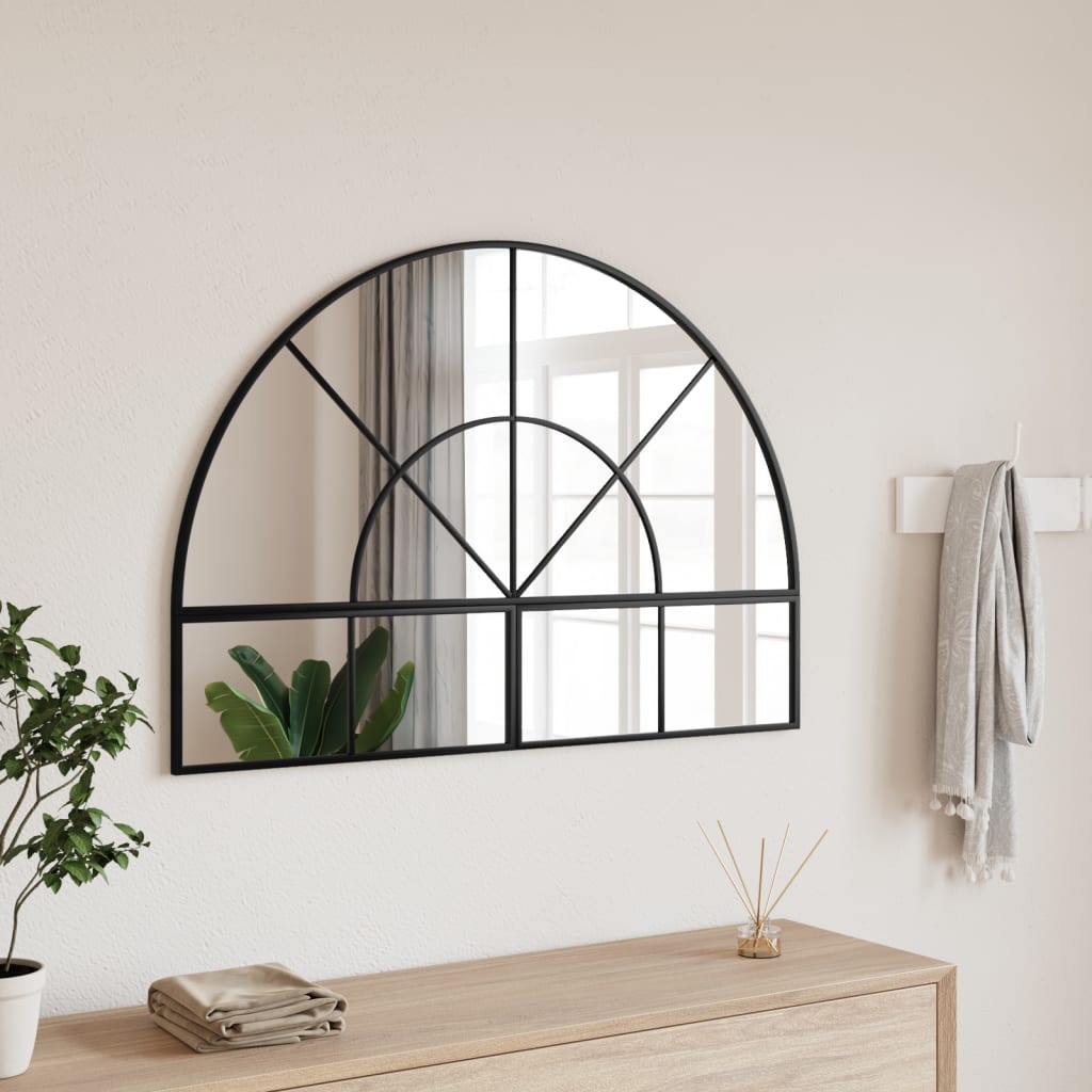 VidaXL Miroir mural arche 100x70 cm fer noir