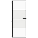 Vidaxl Porte intérieure étroite 76x201,5 cm Verre durcie et aluminium noir