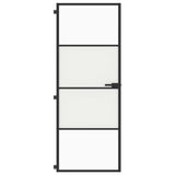 Vidaxx porte intérieure étroite 76x201,5 cm verre trempé et aluminium noir