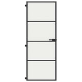 VidaXL Porte intérieure étroite 76x201,5 cm verre trempé et aluminium noir