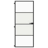 Vidaxx porte intérieure étroite 83x201,5 cm verre trempé et aluminium noir