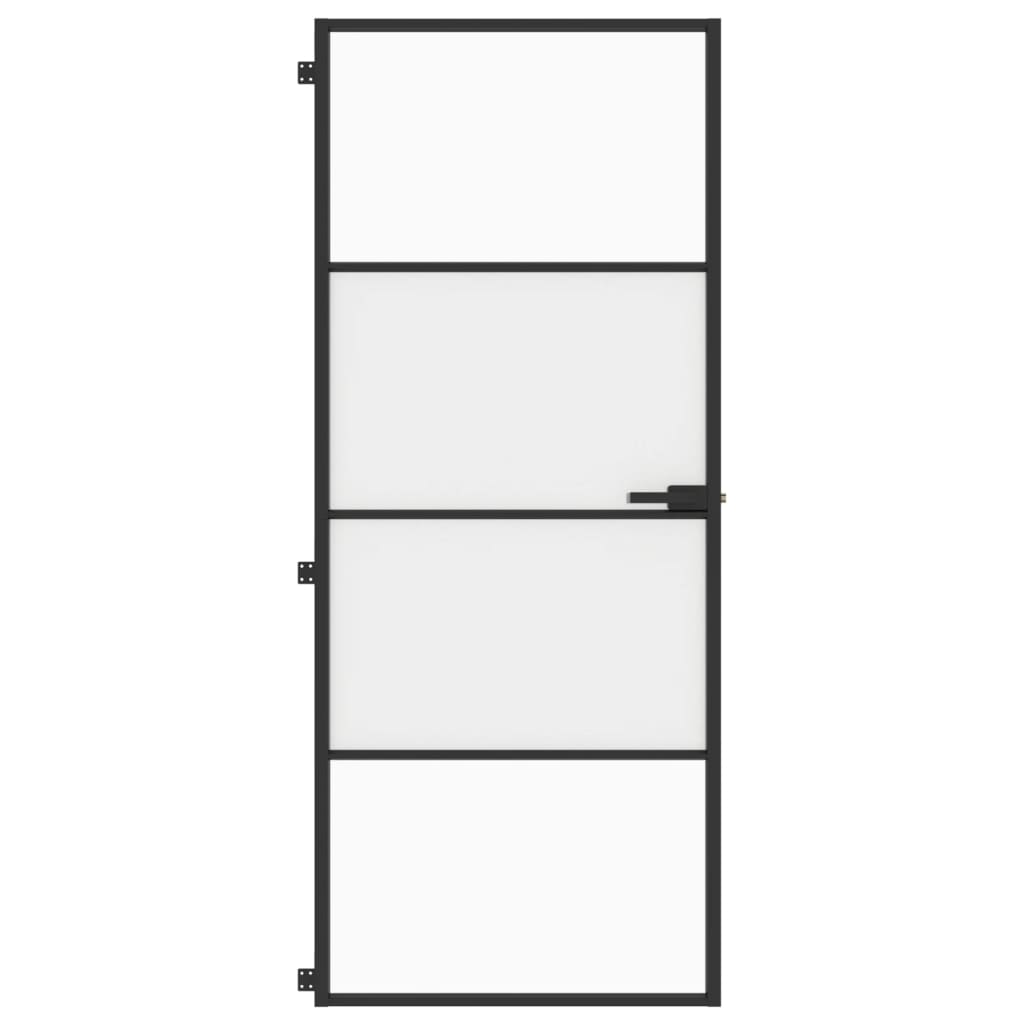 Vidaxl Innenür schmal 83x201,5 cm gehärtetes Glas und Aluminiumschwarz