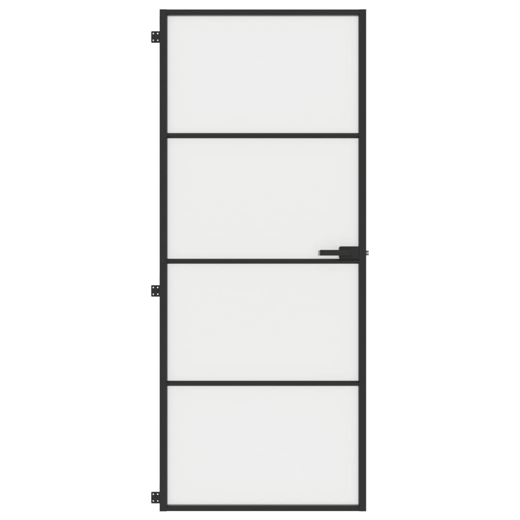 Vidaxl Innenür schmal 83x201,5 cm gehärtetes Glas und Aluminiumschwarz