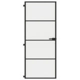 Vidaxl Innenür schmal 83x201,5 cm gehärtetes Glas und Aluminiumschwarz