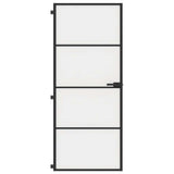 Vidaxx porte intérieure étroite 83x201,5 cm verre trempé et aluminium noir