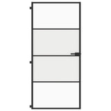 Vidaxx porte intérieure étroite 93x201,5 cm verre trempé et aluminium noir