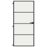 Vidaxx porte intérieure étroite 93x201,5 cm verre trempé et aluminium noir