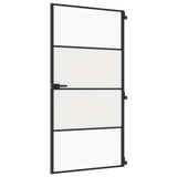 Vidaxx porte intérieure étroite 102,5x201,5 cm verre trempé et aluminium noir