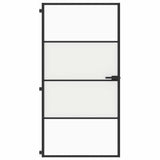 Vidaxx porte intérieure étroite 102,5x201,5 cm verre trempé et aluminium noir