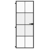 VidaXL Porte intérieure étroite 76x201,5 cm verre trempé et aluminium noir
